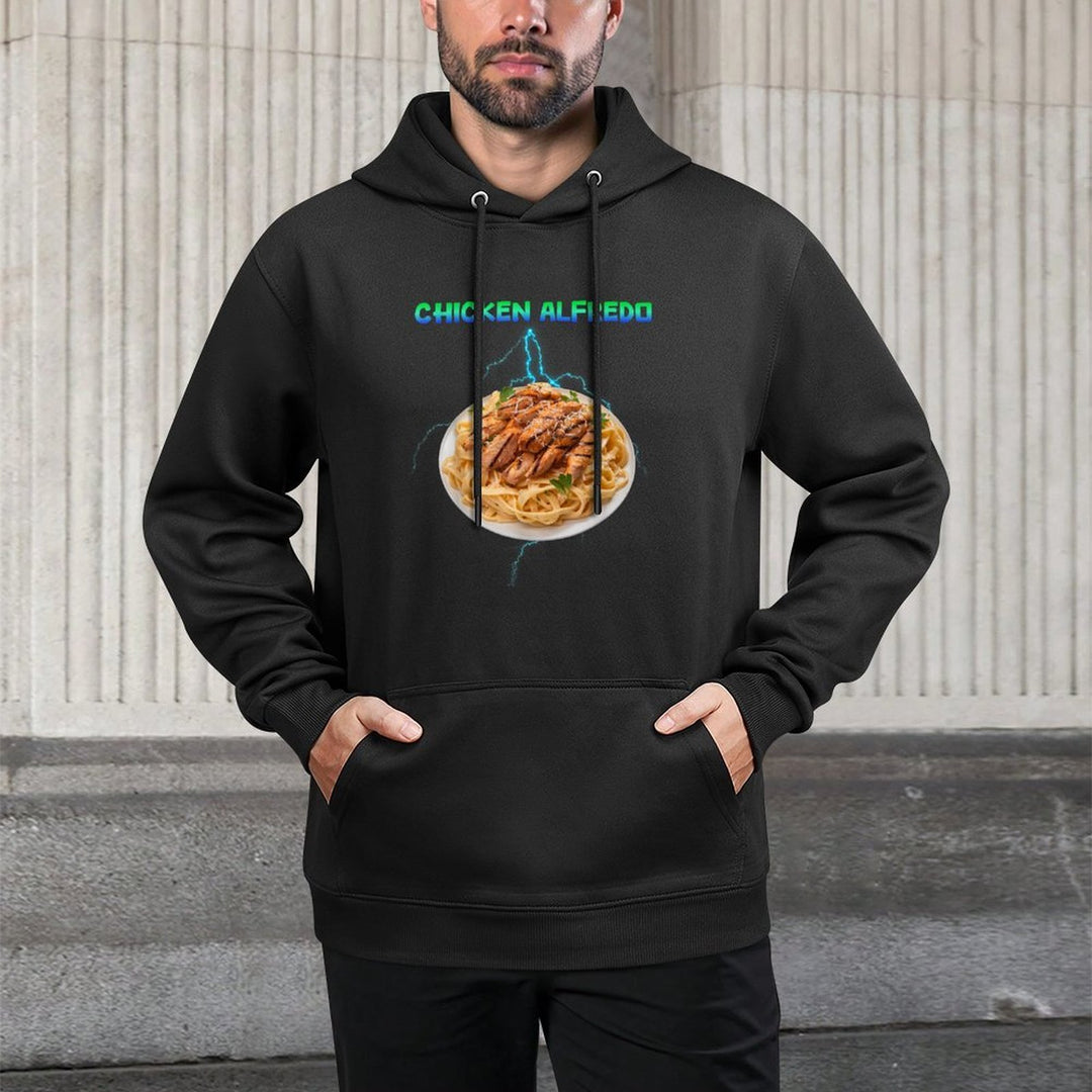 Chicken Alfredo Meme Bootleg Rap Style 90s Vintage Funny Adjustable Hood Hoodie