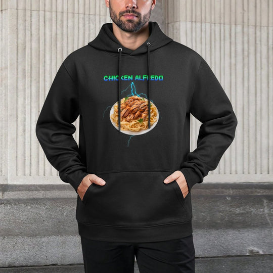Chicken Alfredo Meme Bootleg Rap Style 90s Vintage Funny Adjustable Hood Hoodie