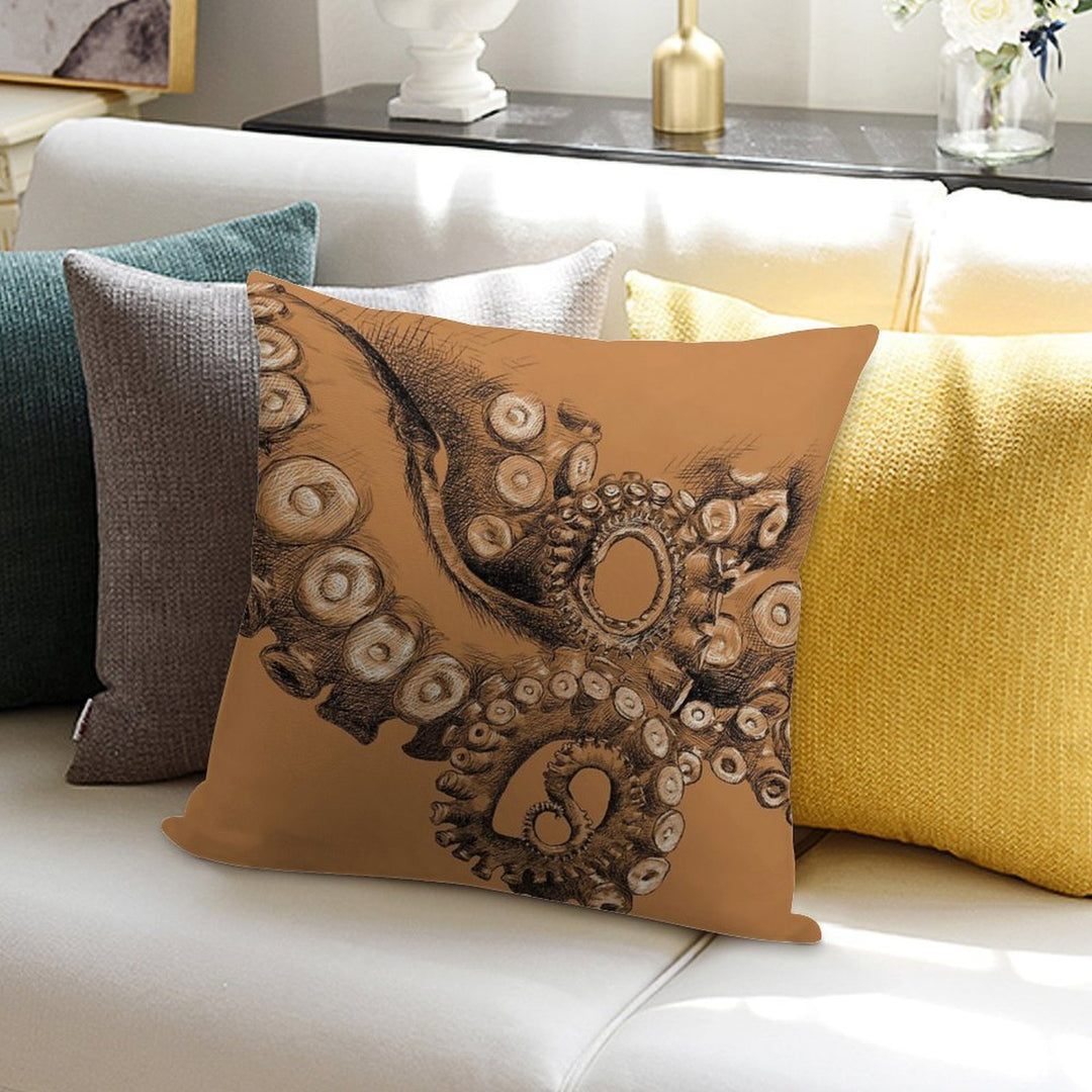 Octopus Tentacle Two-Tone Drawing Soft Bedroom Essential Throw Pillow