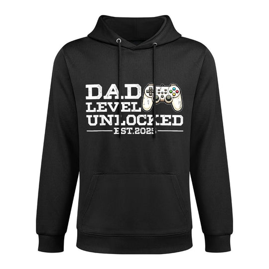Funny New Dad Level Unlocked 2025 Video Game Fathers Day All-Day Comfort Hoodie