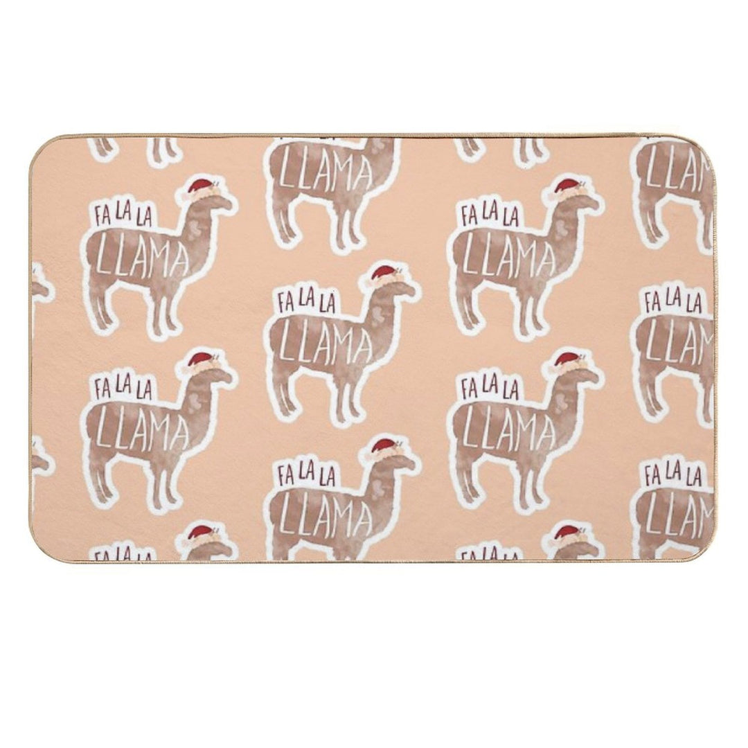 Fa La La Llama - Funny Llama Christmas Pun Sticker  Slip-Resistant Bath Mat
