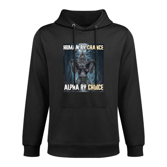 Human By Chance Alpha By Choice Funny Werewolf Wolf Meme Relaxed Fit Hoodie