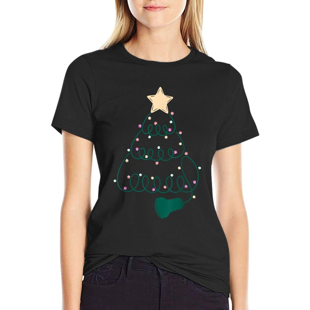 Sonographer Christmas Tree Ultrasound MFM Sonography Tech  Summer-ready Fabric T-Shirt