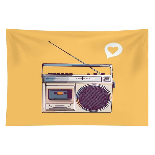Retro Radio Boombox Tapestry