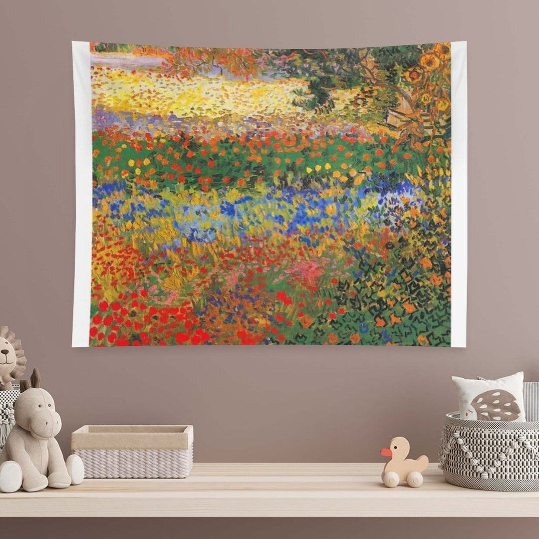 Flower Garden Painting by Vincent Van Gogh Tapestry
