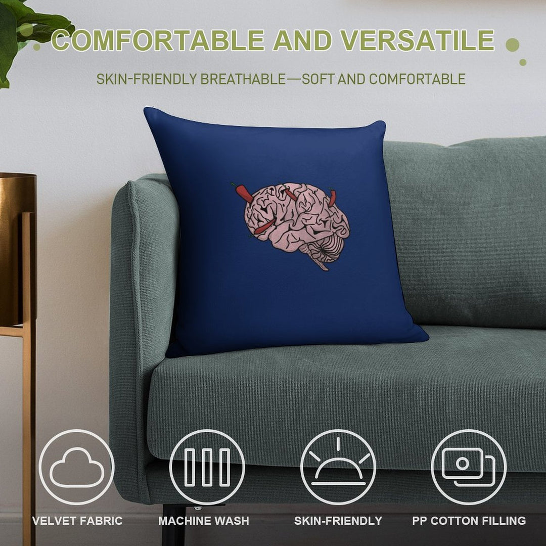 Neurospicy Soft Hidden Zipper Throw Pillow