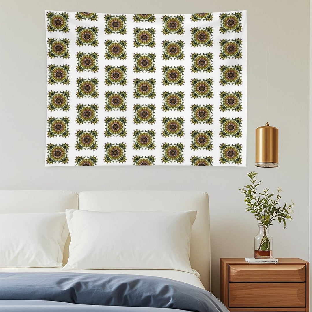Green Organic Plant Pattern Tapestry