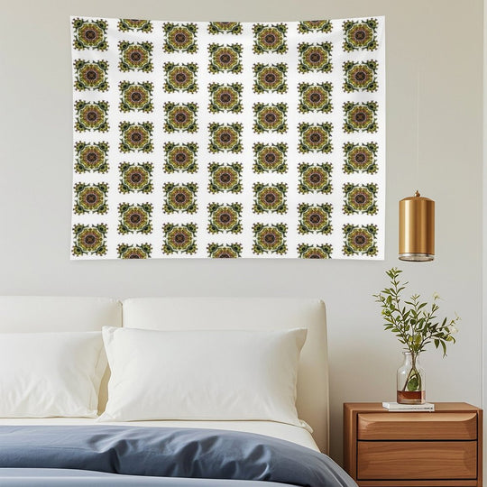 Green Organic Plant Pattern Tapestry