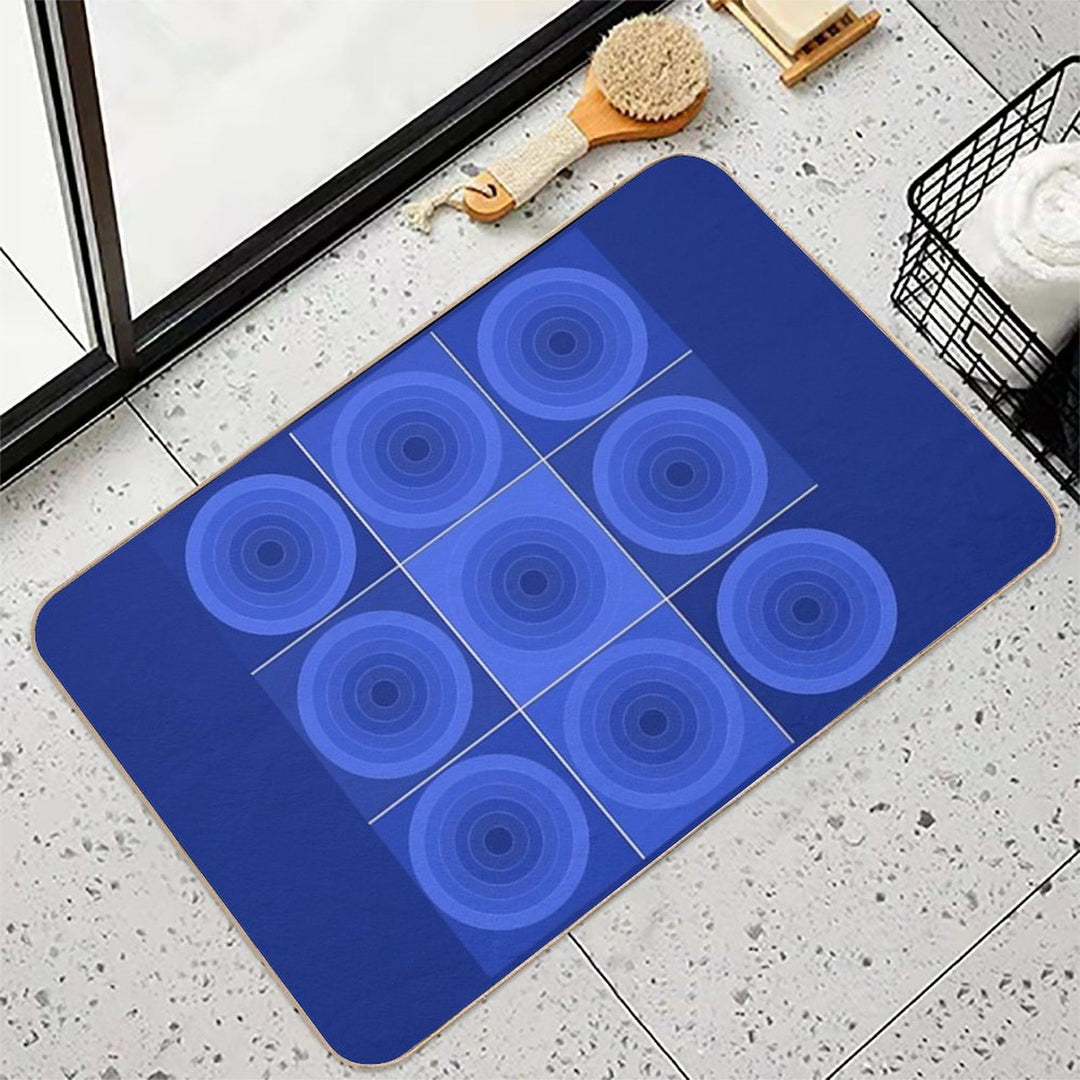 Blue Circles 1  Fade-Resistant Bath Mat