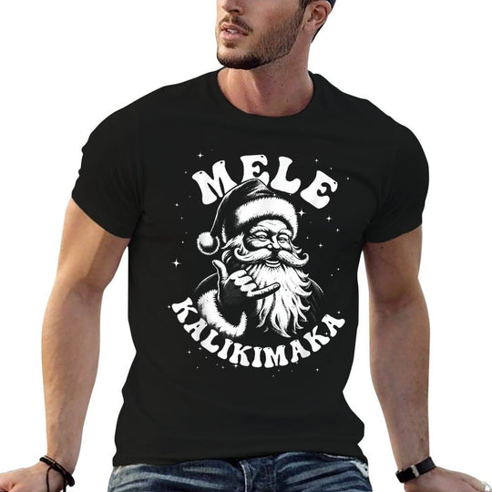 Retro Christmas Surf, Mele Kalikimaka Santa Shaka Hawaii  Versatile T-Shirt