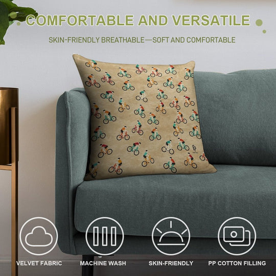 Mountain Biking at Hadleigh Castle Country Park Soft Shrink-Resistant Throw Pillow