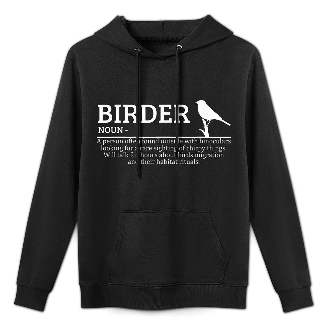 Birder Definition Funny Birding Birdwatching Lovers Machine Washable Hoodie