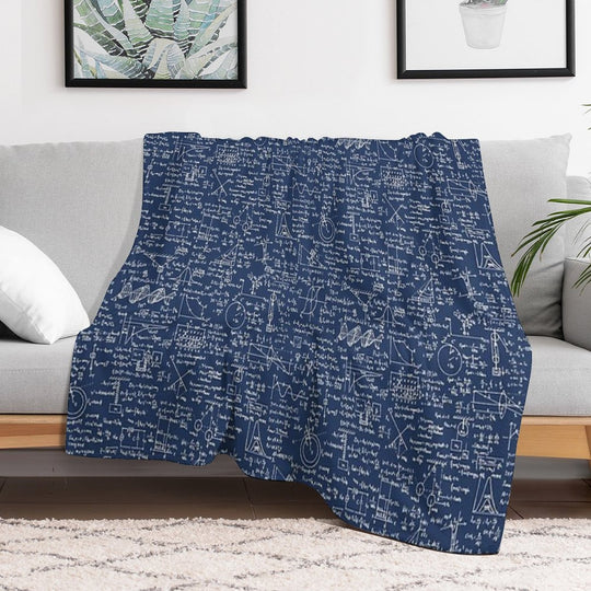 Physics Equations  Navy Sustainable Throw Blanket