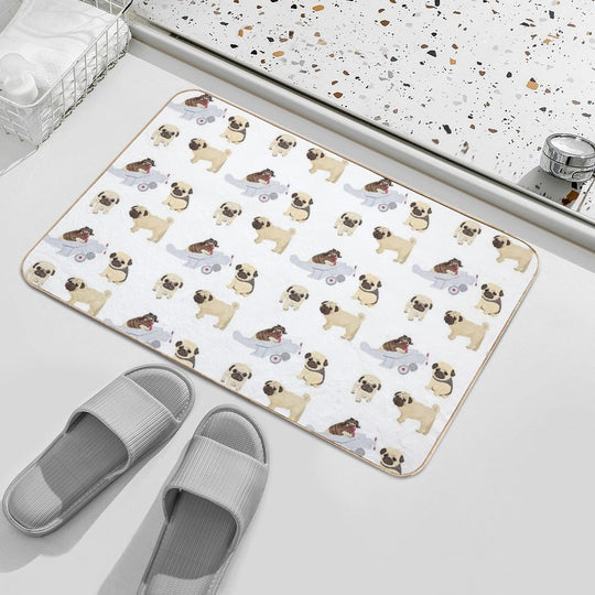 Children of Pugs  Slip-Resistant Bath Mat