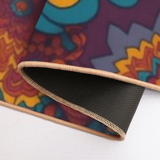 Flower Power Colourful Flower Pattern  Easy To Clean Bath Mat