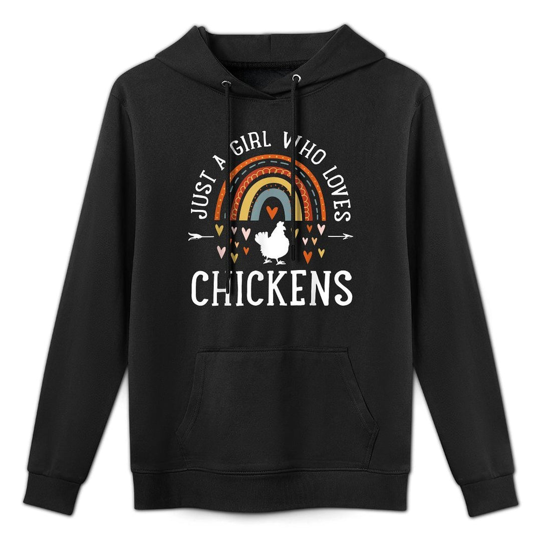 Just A Girl Who Loves Chickens Rainbow Gifts Chicken Lover Colorfast Hoodie