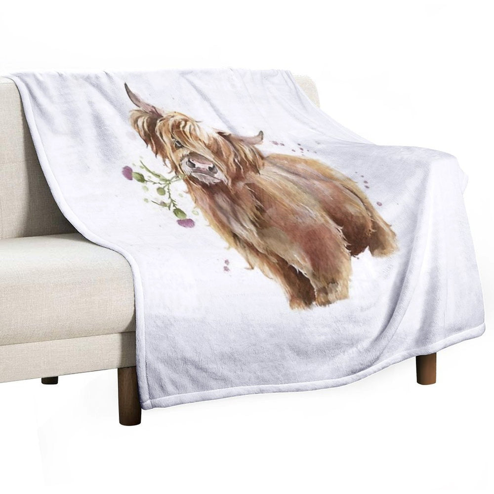 Highland Cow Velvety-soft Throw Blanket