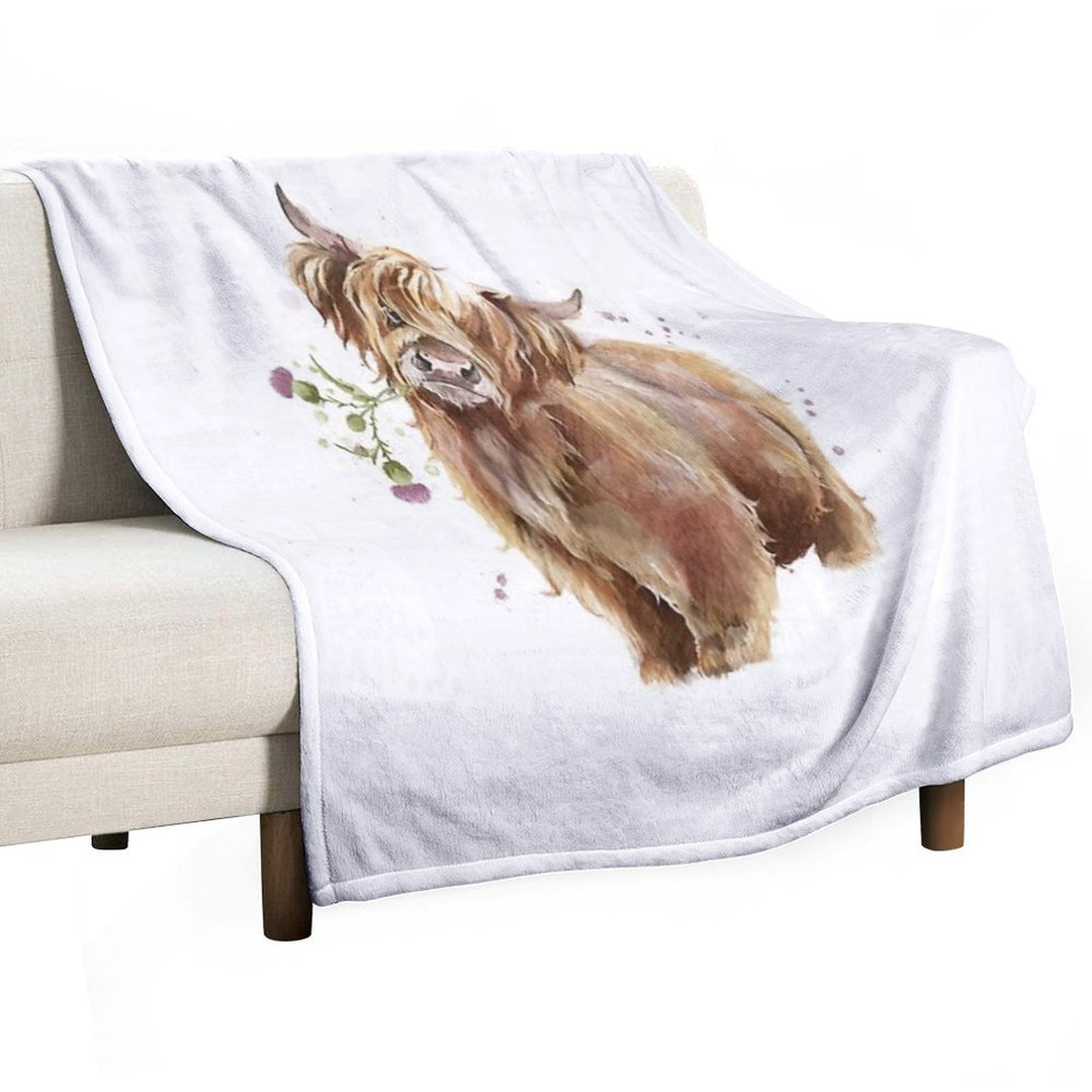Highland Cow Velvety-soft Throw Blanket
