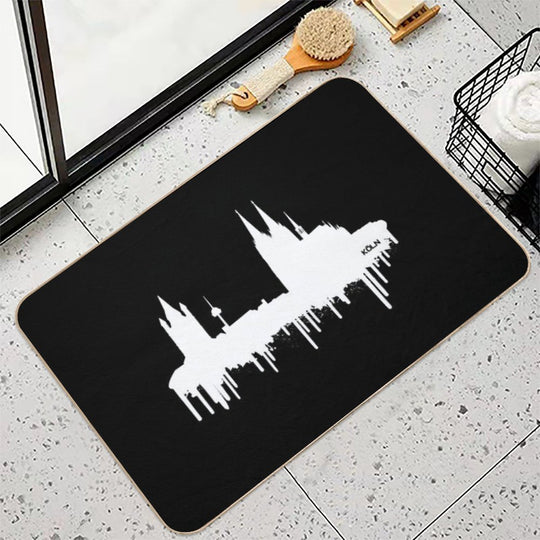 Cologne Skyline - Blur of Color(white)  Eco-Friendly Bath Mat