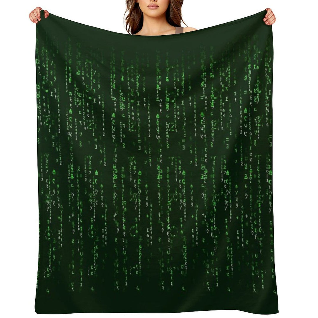 The Matrix Code (transparent) Shrink-resistant Throw Blanket