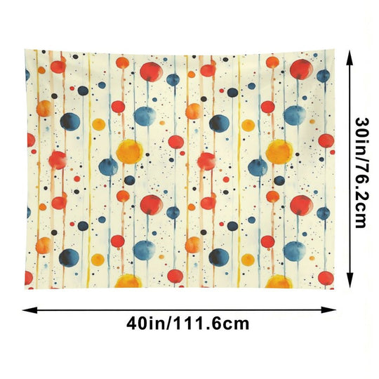 Grunge Watercolor Shapes – Blue, Yellow & Red Pattern Tapestry