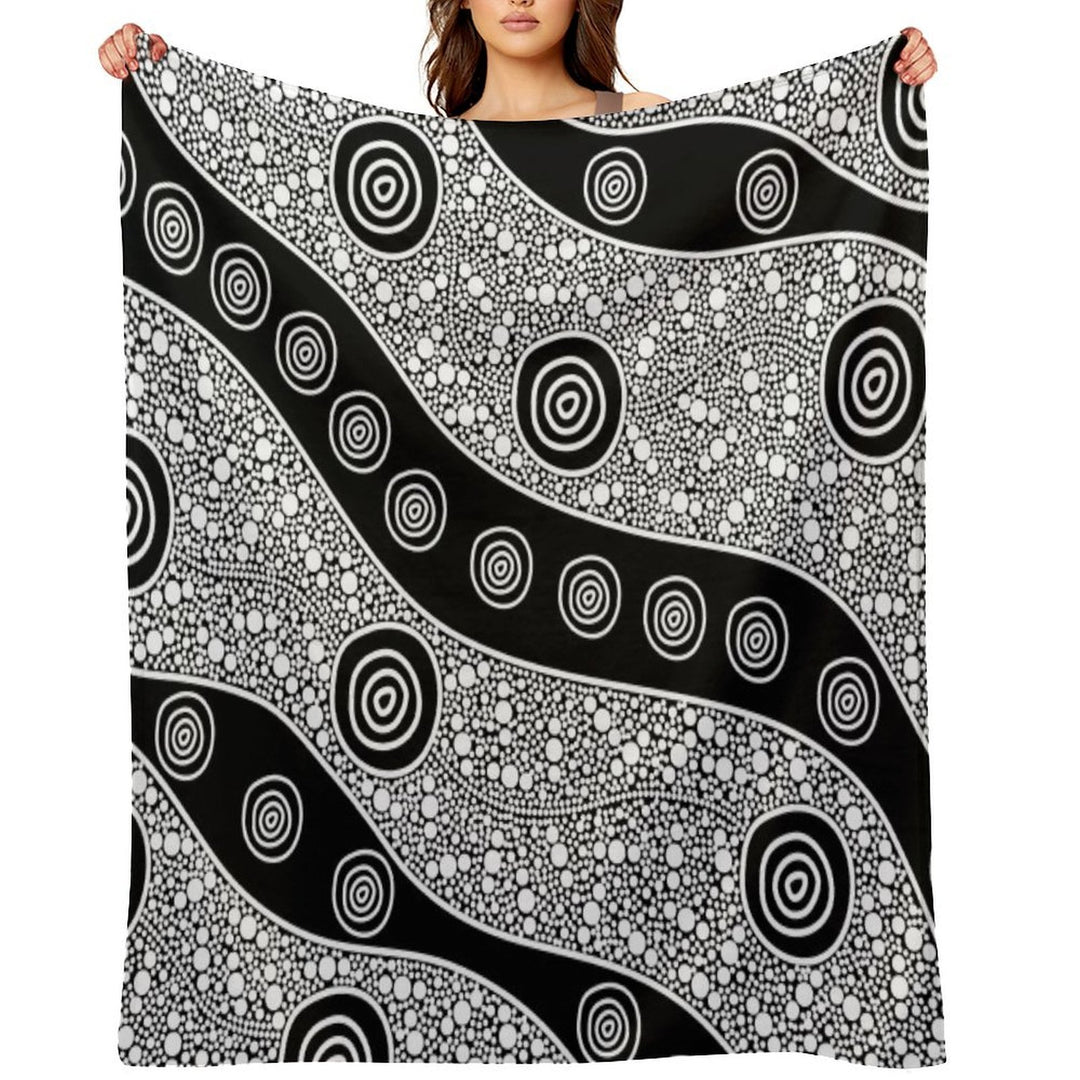Authentic Aboriginal Art - Untitled Eco-conscious Throw Blanket