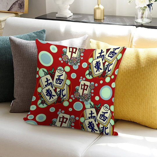 Mah Jongg Pattern Soft Gift Ready Throw Pillow