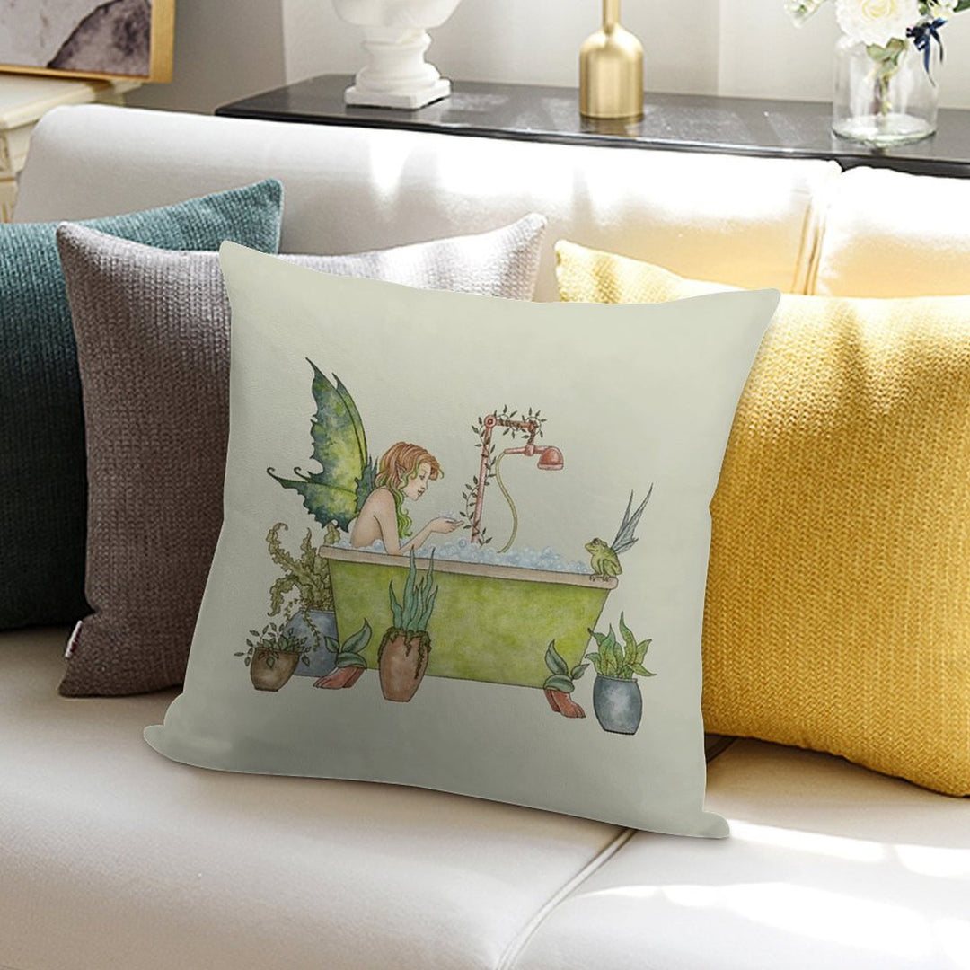 Fairies Love Bubble Baths Soft Reinforced Edging Throw Pillow