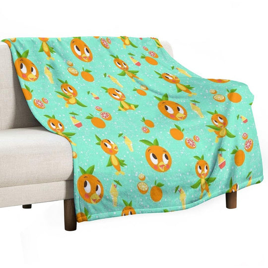 Orange Bird with Dole Whip Comfort Throw Blanket