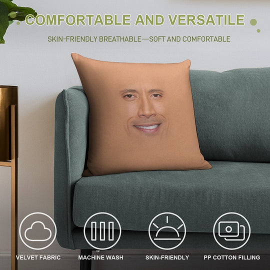 The Rock Face Soft Durable Construction Throw Pillow