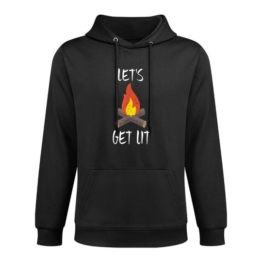 Lets Get Lit Funny Meme Lit Campfire Gifts Relaxed Fit Hoodie