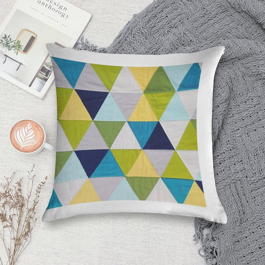 Triangle Quilt Soft Hidden Zipper Throw Pillow