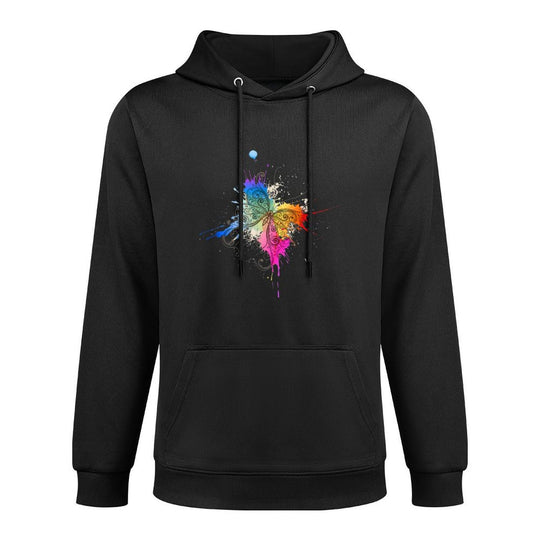 Colorful, Abstract Butterfly Artwork Design Colorfast Hoodie