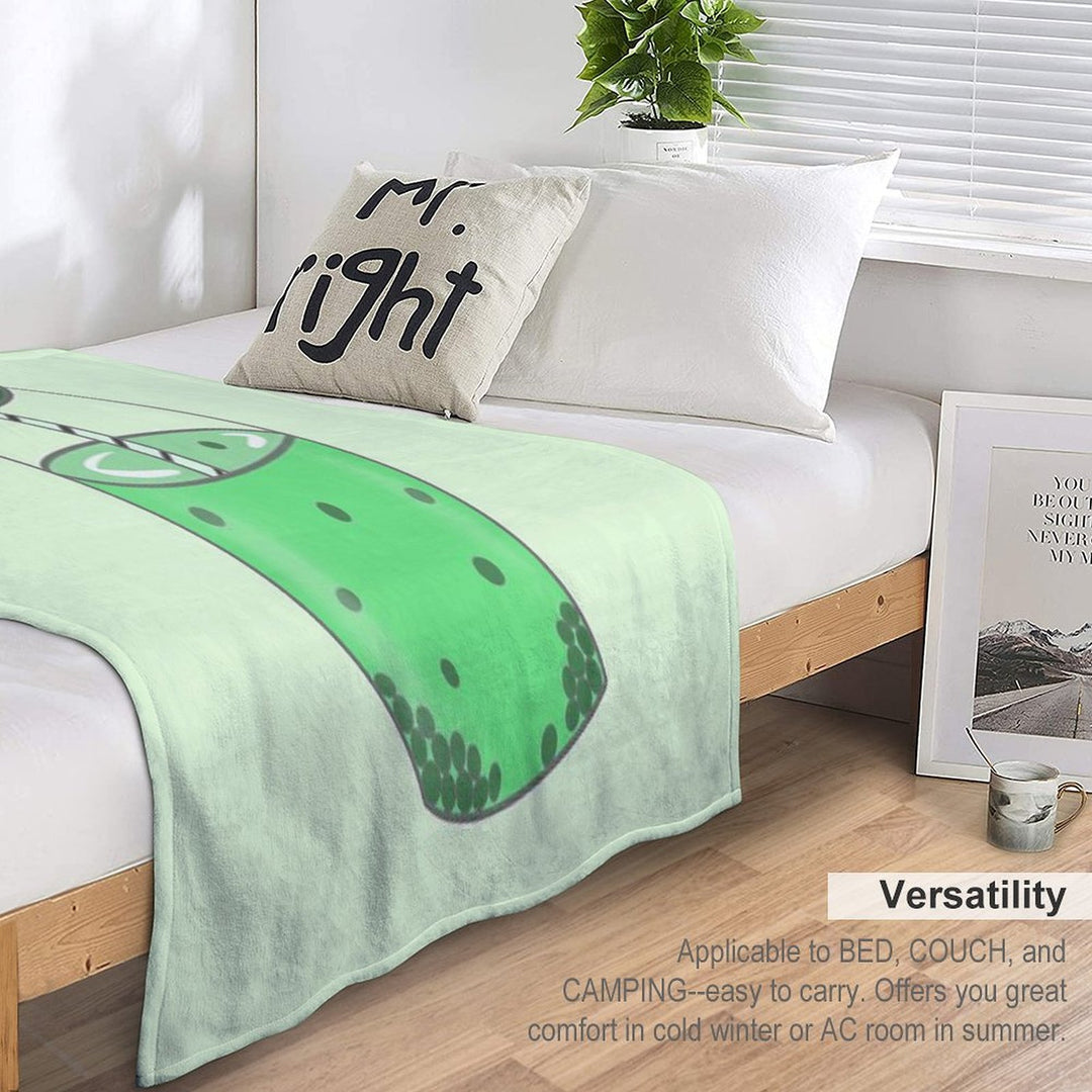 Green Boba Digital Doodle Gift-ready Throw Blanket
