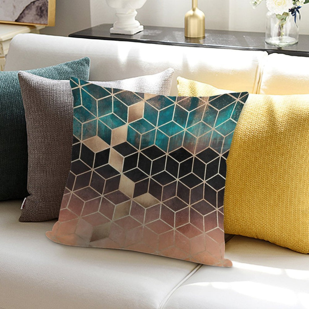 Ombre Dream Cubes Soft Warmth Comfort Throw Pillow