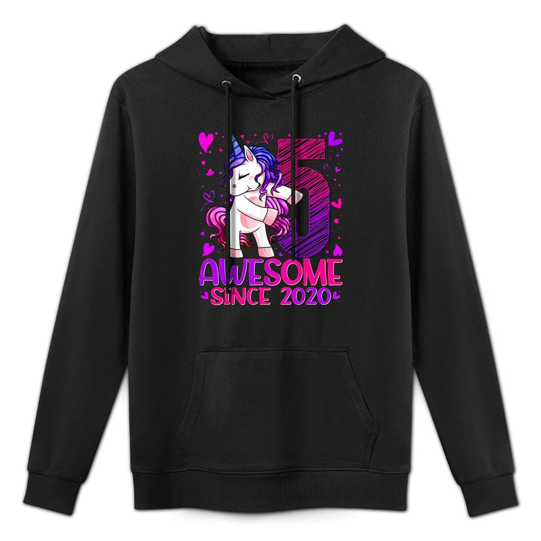 5 Year Old Unicorn Gifts For Girls 5th Birthday Girl Party Moisture-Wicking Hoodie