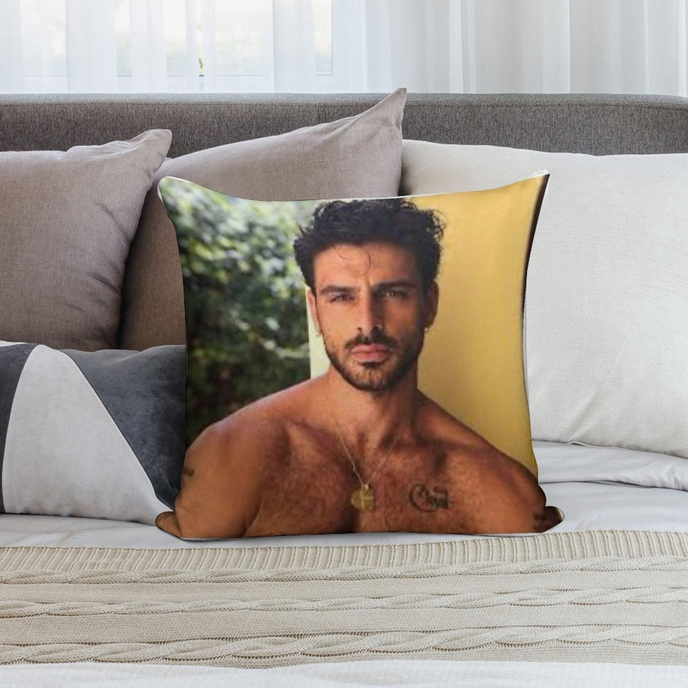 Michele Morrone Xox Soft Hidden Zipper Throw Pillow