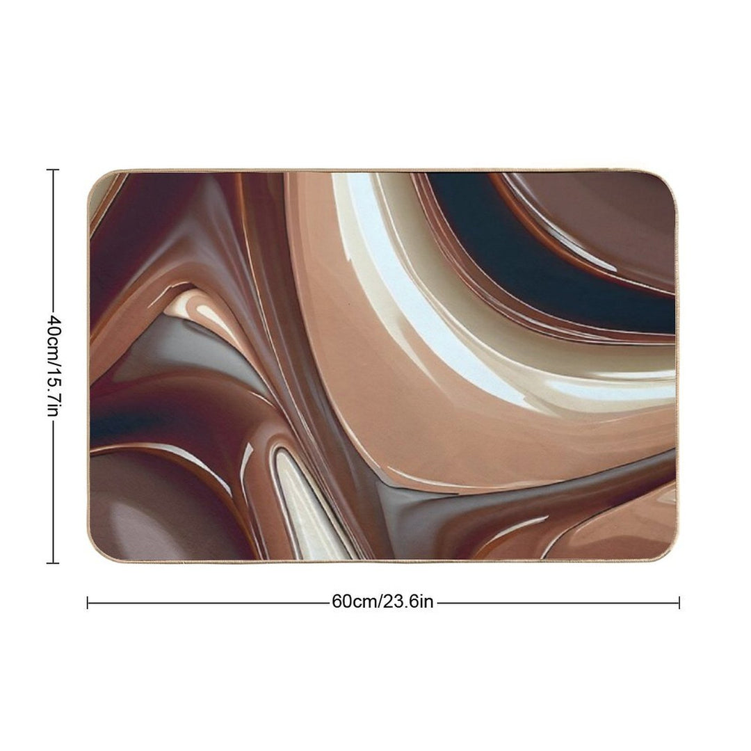 Creamy Chocolaty Marbled Flow Design III  Versatile Bath Mat