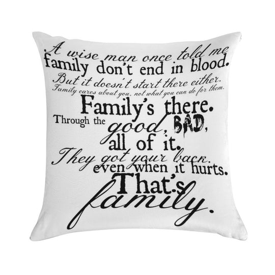 Family Don't End in Blood Soft Bedroom Essential Throw Pillow