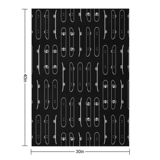 Skateboard Rows White Lines Eco-conscious Throw Blanket