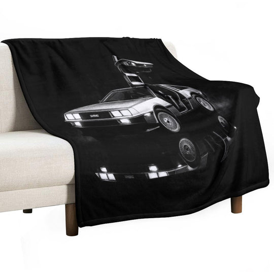 1982 DeLorean DMC-12 Iconic Artwork - Retro Car Art Durable Throw Blanket