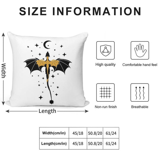 Black And Gold Starry Dragons Soft Skin-Friendly Throw Pillow
