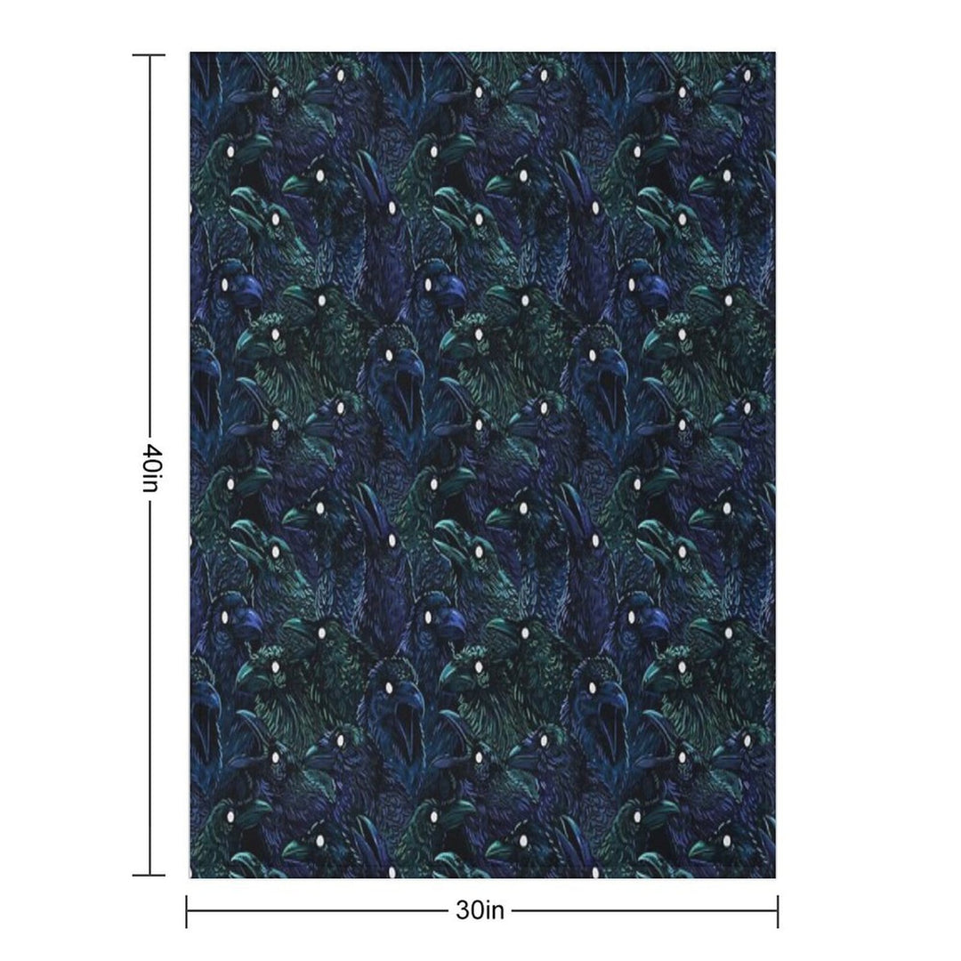 Raven Pattern Multi-functional Throw Blanket