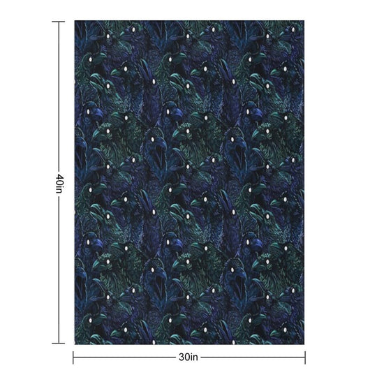 Raven Pattern Multi-functional Throw Blanket