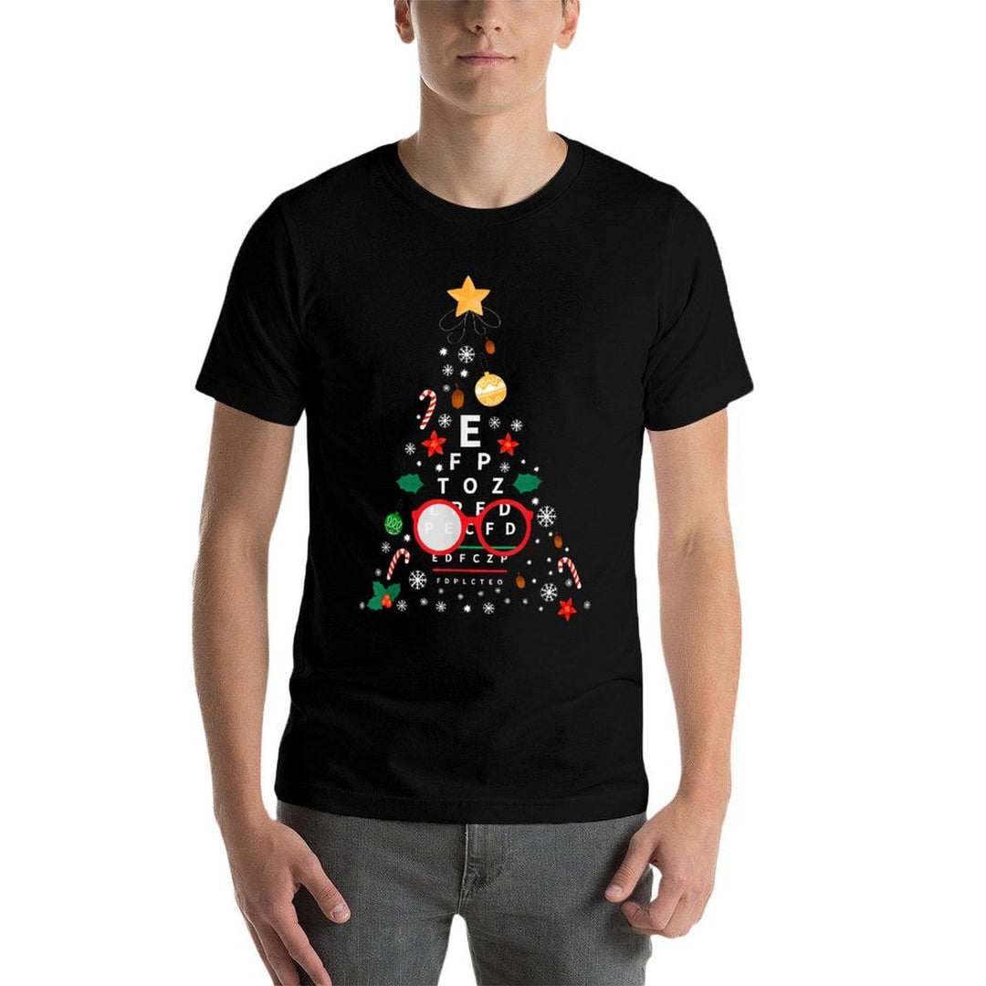 Christmas Tree Optician Optometrist  Merry Xmas New Year  Oversized Silhouette T-Shirt