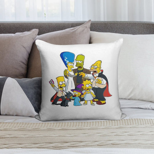 The Simpsons Treehouses of Horror Halloween Soft Decorative Cover Throw Pillow
