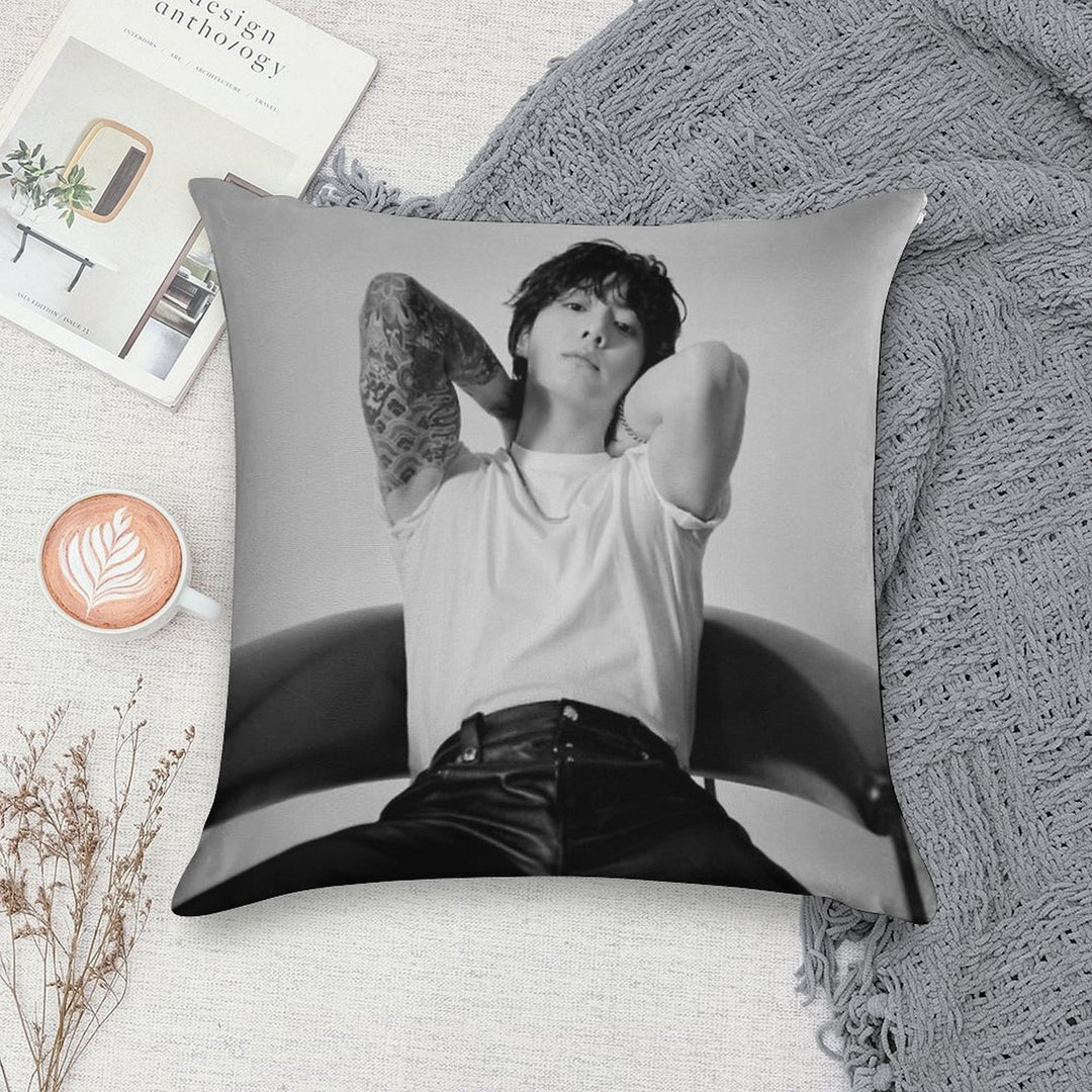 Jungkook- Seven Photoshoot Soft Short Plush Fabric Throw Pillow