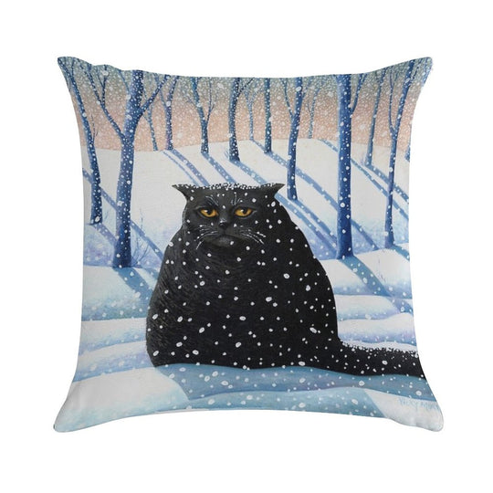 Snowy Soft Skin-Friendly Throw Pillow