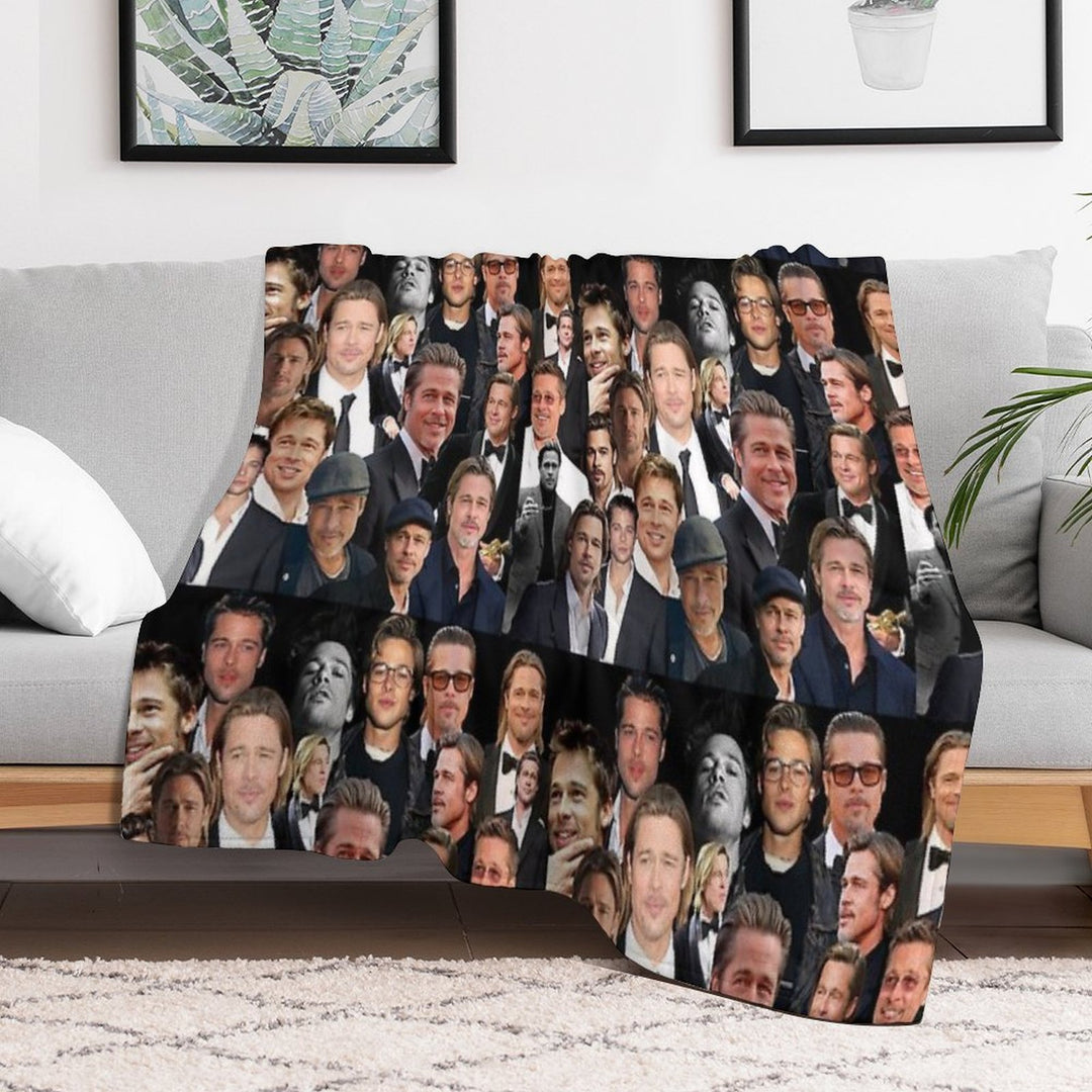 Brad Pitt Sexy Collage Anti-pilling Throw Blanket