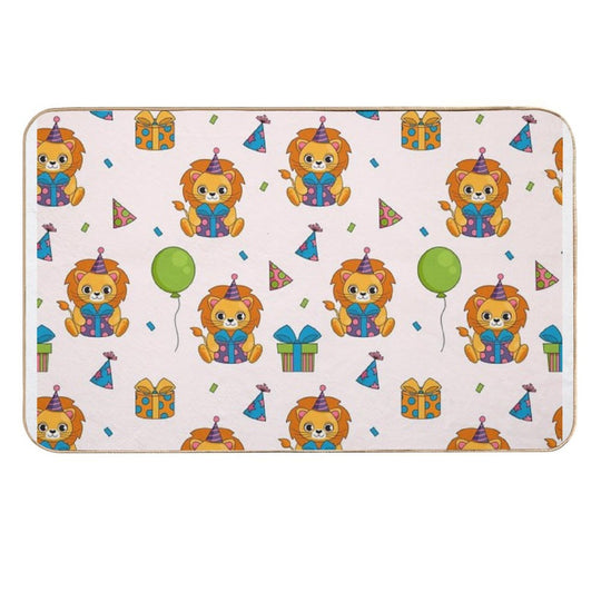 Happy Birthday Pattern  Easy To Clean Bath Mat